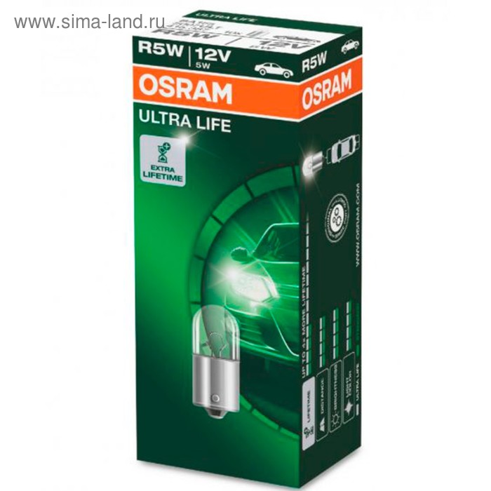 Лампа автомобильная Osram Ultra Life, R5W, 12 В, 5 Вт, 5007ULT - Фото 1