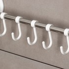 Держатель для полотенец на присосках, 6 подвижных крючков 46×4,7×8 см, цвет белый - фото 54831775