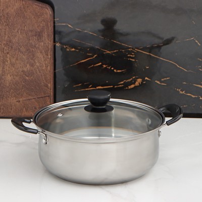 Кастрюля Promo, 2.3 л, 22×9 см, с крышкой, нержавеющая сталь