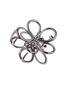 Крабик для волос «Либерти», цветок, 4 см, тёмное серебро 4555284
