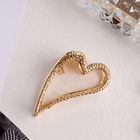 Краб для волос "Либерти" сердце, 4 см, матовое золото - фото 320242762