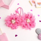Резинка для волос "Маленькая модница" (цена за пару) три бусины, розовый - Фото 1