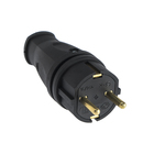 Вилка переносная В16-001, 16 А, 250 В, IP44, с заземлением, каучук, чёрная - Фото 1