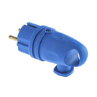 Вилка переносная угловая с кольцом В16-002, 16 А, 250 В, IP44, с заземлением, каучук, синяя - Фото 2