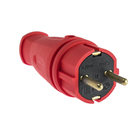 Вилка переносная В16-001, 16 А, 250 В, IP44, с заземлением, каучук, красная - Фото 1