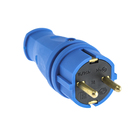 Вилка переносная В16-001, 16 А, 250 В, IP44, с заземлением, каучук, синяя - Фото 1
