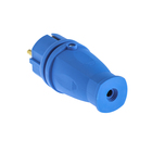 Вилка переносная В16-001, 16 А, 250 В, IP44, с заземлением, каучук, синяя - Фото 2