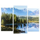 Модульная картина "Пейзаж с озером и горами" (2-25х50, 30х60 см) 60х80 см - Фото 1
