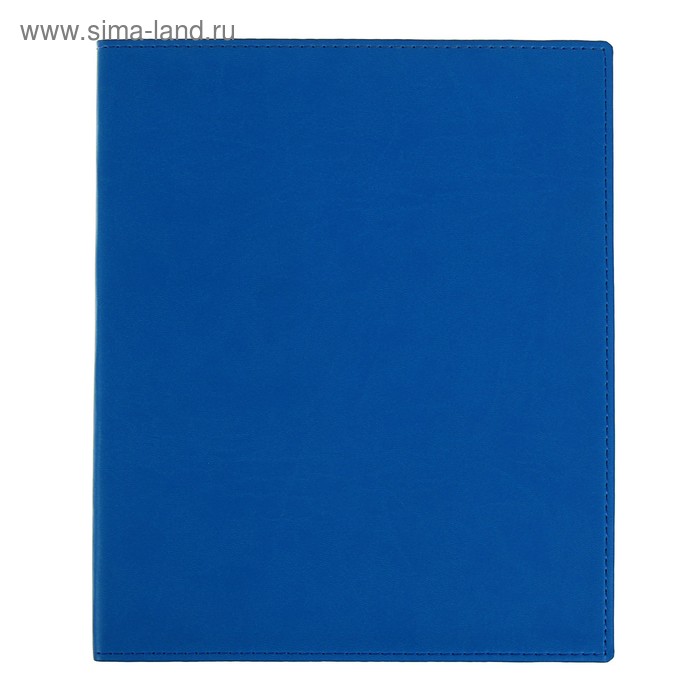 Бизнес-блокнот А4, 96 листов в клетку "Премиум", обложка из искусственной кожи, блок офсет, синий - Фото 1