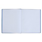 Бизнес-блокнот А4, 96 листов в клетку "Премиум", обложка из искусственной кожи, блок офсет, синий - Фото 3