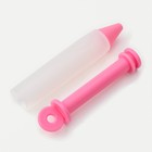 Шприц кондитерский Доляна «Фобос», 4 насадки, 15×2.5×2.5 см, розовый - Фото 3