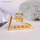 Крабик для волос «Либерти», треугольник, 4 см, золото (комплект 6 шт) - фото 43225843