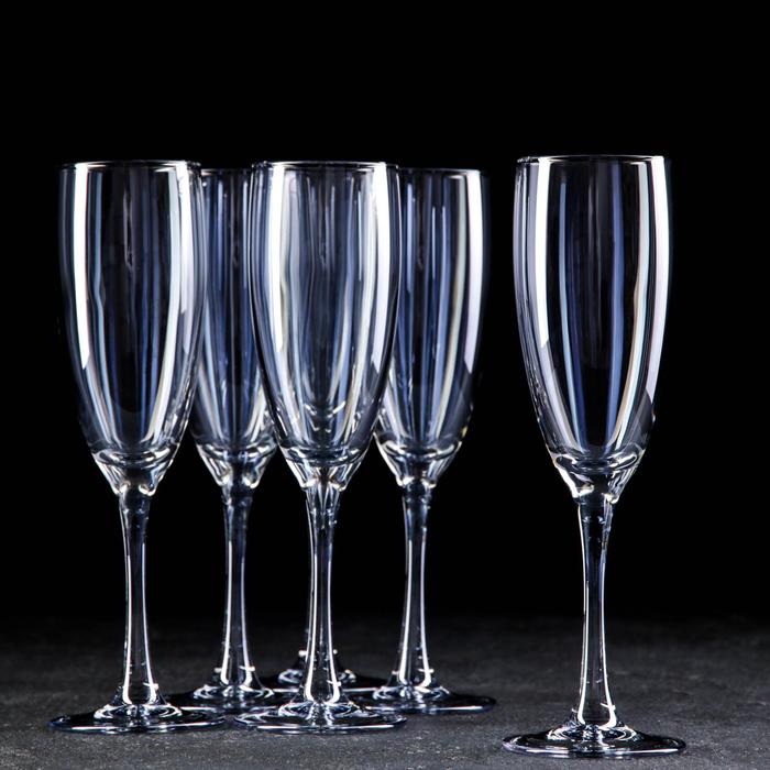 Набор бокалов для шампанского «Голубое небо», 170 мл, 6 шт, цвет голубой
