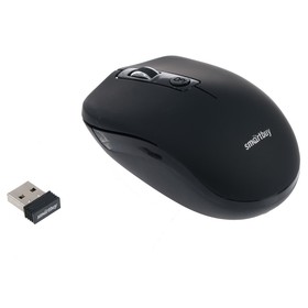 УЦЕНКА Мышь Smartbuy ONE 345AG, беспроводная, оптическая, 1600 dpi, USB, 2xAAA, черная 4685377