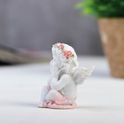 Сувенир полистоун "Малышка-ангел в платьице в розовом веночке сидит" 5,7х4,5х4,5 см - Фото 4