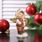 Сувенир полистоун "Ангелочек в свитере и шапочке с шишками сердце/снежок" МИКС 10х5,5х5,7 см   42807 - Фото 3