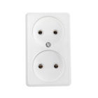 Розетка «Элект» РА 16-008, 16 А, 250 В, двухместная, открытая, белая - Фото 3