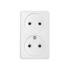 Розетка «Элект» РА 16-009, 250 В, 16 А, открытая, двухместная, с монтажной панелью, белая - Фото 3