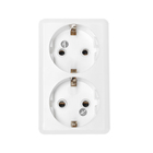 Розетка «Элект» РА 16-011, 16 А, 250 В, двухместная, открытая, с заземлением, белая - Фото 3