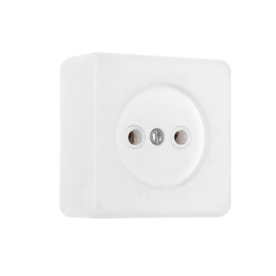 Розетка «Элект» РА 16-016, 16 А, 250 В, одноместная, открытая, без заземления, белая