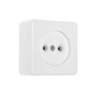 Розетка «Элект» РА 16-019, 250 В, 16 А, открытая, одноместная, с монтажной панелью, белая - Фото 1