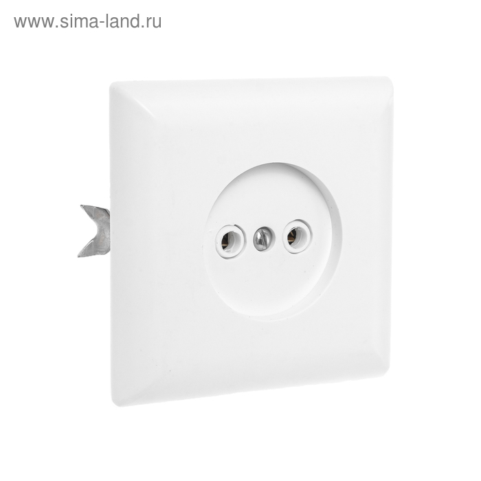 Розетка «Элект» РС 16-038, 16 А, 250 В, одноместная, скрытая, без з/к, белая - Фото 1