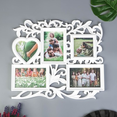 Фоторамка-коллаж на 5 фото «С сердцем», (пластиковый экран)