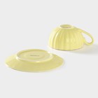 Чайная пара фарфоровая Доляна «Вивьен», 2 предмета: чашка 200 мл, блюдце d=15 см, цвет жёлтый - Фото 4