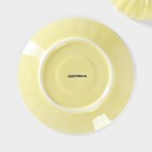 Чайная пара Доляна «Вивьен», 2 предмета: чашка 200 мл, блюдце d=15 см, фарфор, жёлтая - Фото 6