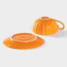 Чайная пара фарфоровая Доляна «Вивьен», 2 предмета: чашка 200 мл, блюдце d=15 см, цвет оранжевый - фото 4290062