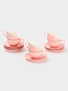 Сервиз чайный Доляна «Вивьен», 12 предметов: 6 чашек 200 мл, 6 блюдец d=15 см, фарфор, розовый - Фото 2