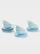Сервиз чайный Доляна «Вивьен», 12 предметов: 6 чашек 200 мл, 6 блюдец d=15 см, фарфор, голубой - Фото 2
