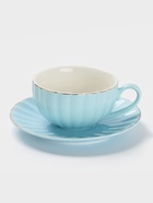 Сервиз чайный Доляна «Вивьен», 12 предметов: 6 чашек 200 мл, 6 блюдец d=15 см, фарфор, голубой - Фото 3