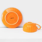 Сервиз фарфоровый чайный Доляна «Вивьен», 12 предметов: 6 чашек 200 мл, 6 блюдец d=15 см, цвет оранжевый - Фото 6