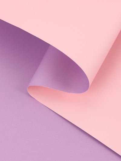 Пленка матовая для цветов, двухсторонняя, «Зефир», лаванда - чайная роза, 57 см × 10 м