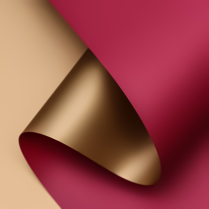 Пленка матовая для цветов, двухсторонняя,«Аура», золото - красный, 57 см × 5 м - Фото 1