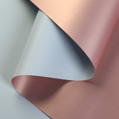 Пленка матовая для цветов, двухсторонняя «Зефир», голубой, бронзовый, 57 см × 5 м