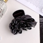 Краб для волос "Классик" цветок с листиками, 7,5 см, чёрный - фото 318254556