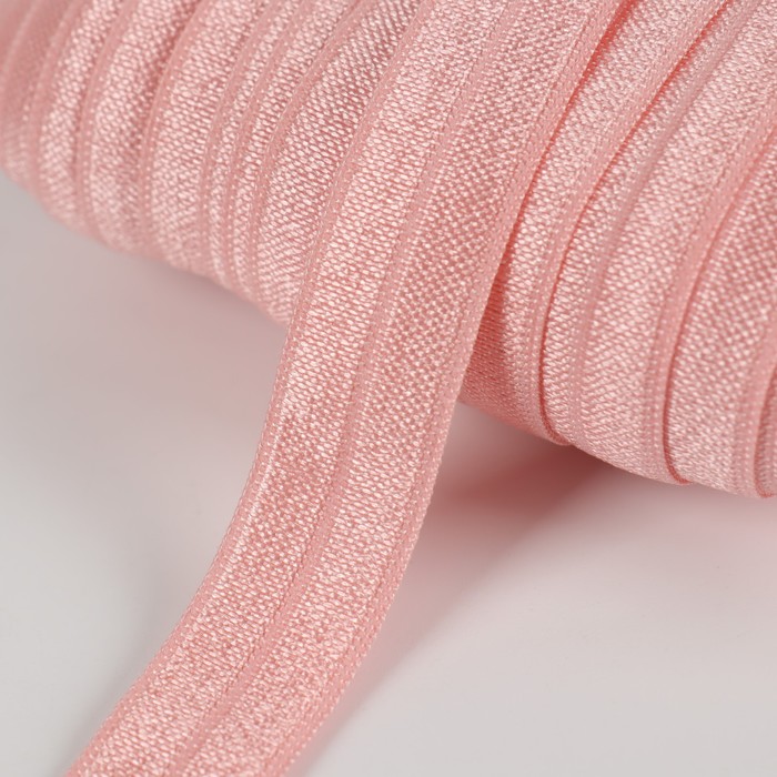 Резинка окантовочная, блестящая, 15 мм × 50 м, цвет жемчужно-розовый