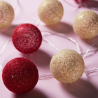 УЦЕНКА НИТЬ, 5 м, с насад. "Клубки КРАСНО-ЗОЛОТИСТЫХ ниток 6 см", LED-20-220V, фиксинг, Т/БЕЛЫЙ 3590 - Фото 2