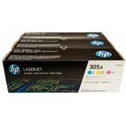 Тонер Картридж HP №305A CF370AM голубой/желтый/пурпурный x3уп. для HP CLJ M451 1725672 - фото 313344871