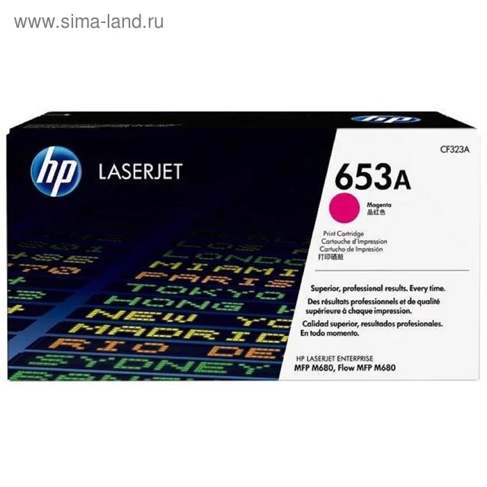 Тонер Картридж HP 653A CF323A пурпурный для HP CLJ Ent M651n/M651dn/M651xh/M680dn/M680f (16000стр.) - Фото 1