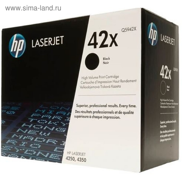 Тонер Картридж HP Q5942X черный для HP LJ 4250/4350 (20000стр.) - Фото 1