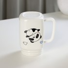 Кружка керамическая с металлической крышкой и трубочкой «Панда», 420 мл, рисунок МИКС - Фото 5