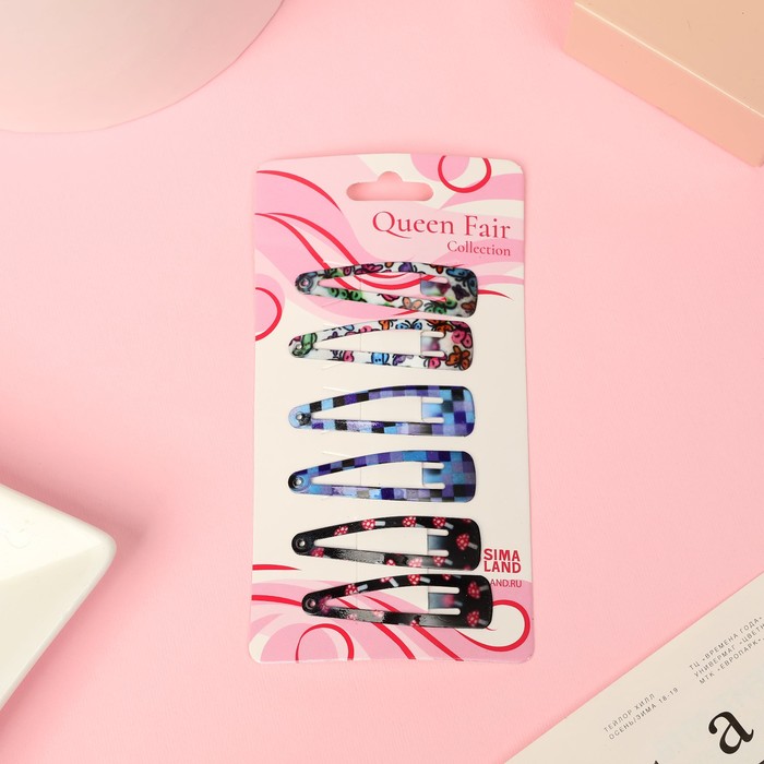 Заколки для волос QF «Селена», набор 6 шт., лесная сказка, 4.5 см