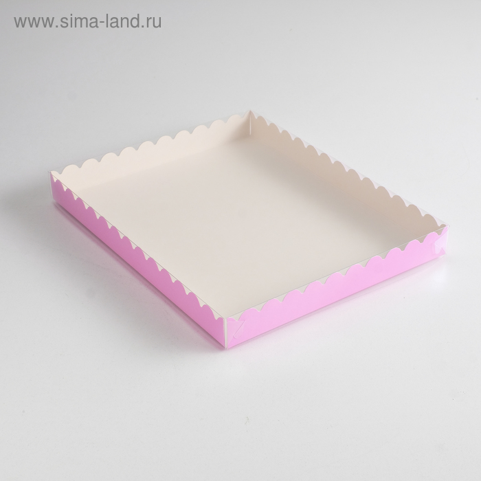 Коробочка для печенья с PVC крышкой, сиреневая, 23,5 х 30 х 3 см - Фото 1