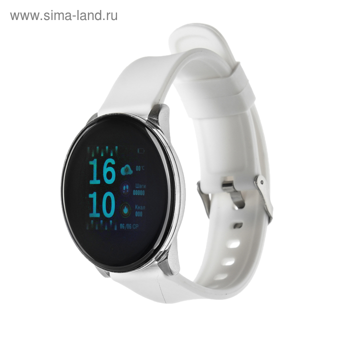 Смарт-часы Smarterra SmartLife UNO, цветной дисплей 1.3", стальной ремешок, цвет серебро - Фото 1