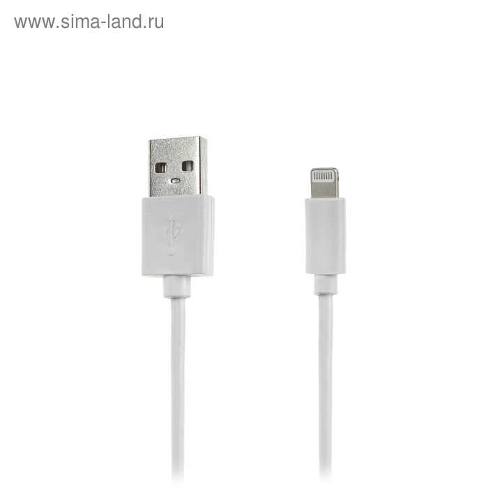 Кабель Mediagadget U-MCU12P, Lightning  - USB, 1 А, 1 м, белый - Фото 1