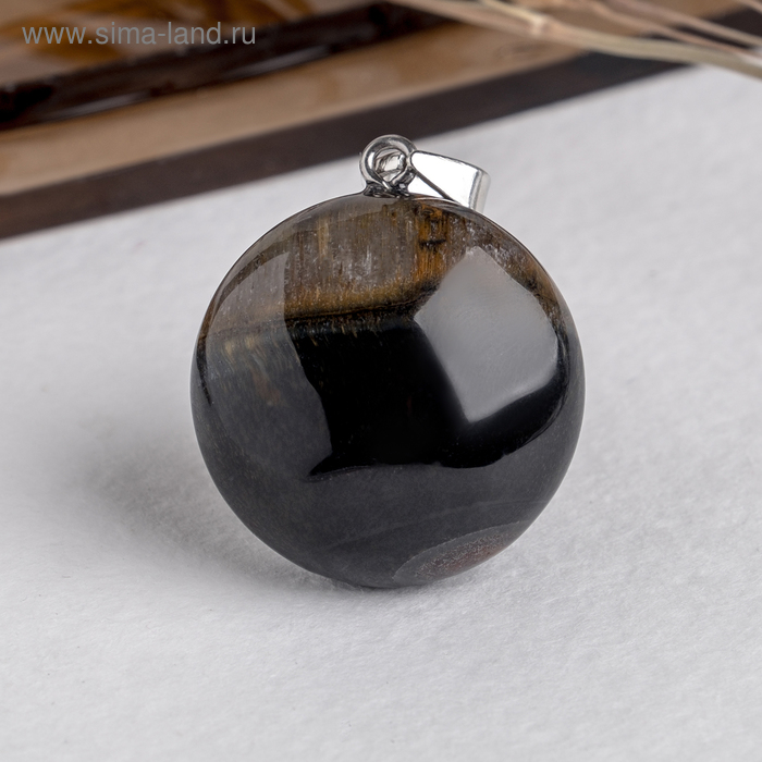 Подвеска круг объемный «Соколиный глаз» - Фото 1