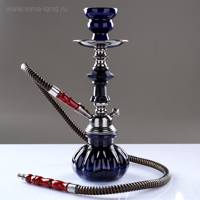 Кальян в сборе для курения комплект «Сайда», 30 см, 1 трубка, темно-синий - Фото 1